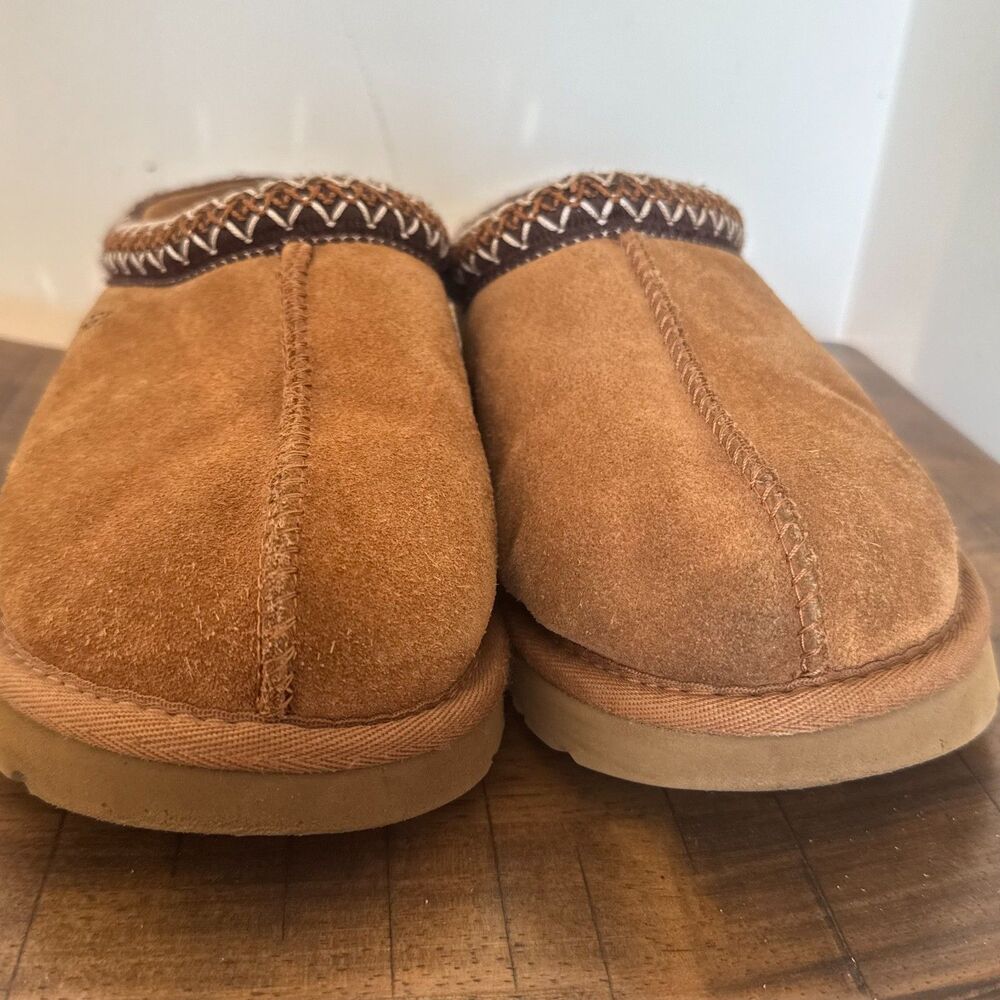 UGG Tasman Slippers Womens 8 Chestnut Suede Sheepskin Casual Comfort Shoes - Picture 7 of 10
